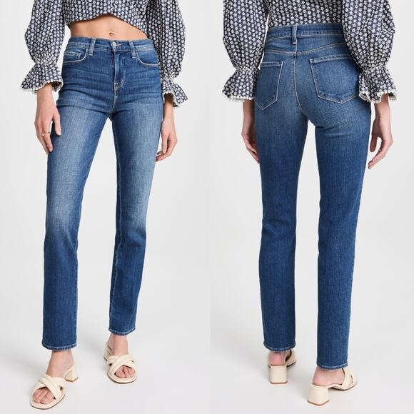 NWT L’AGENCE Dean High Rise Cigarette Leg Jeans Sequoia Blue Womens Size 25 - Picture 1 of 8